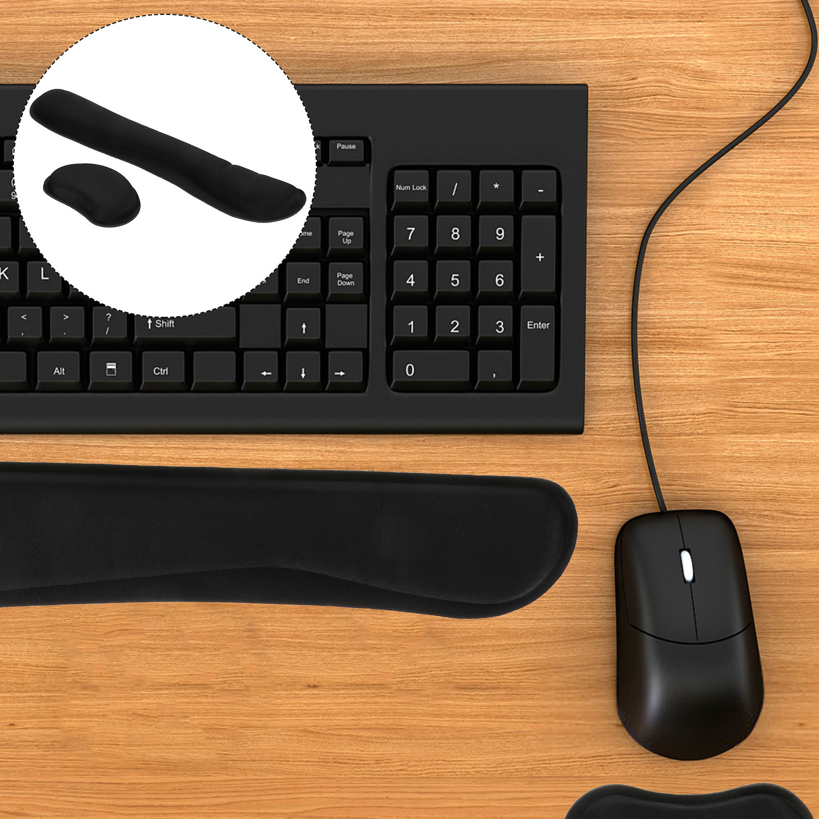 Gaming Keyboard Mouse Set - 1 Juego de Reposamuñecas de Espuma