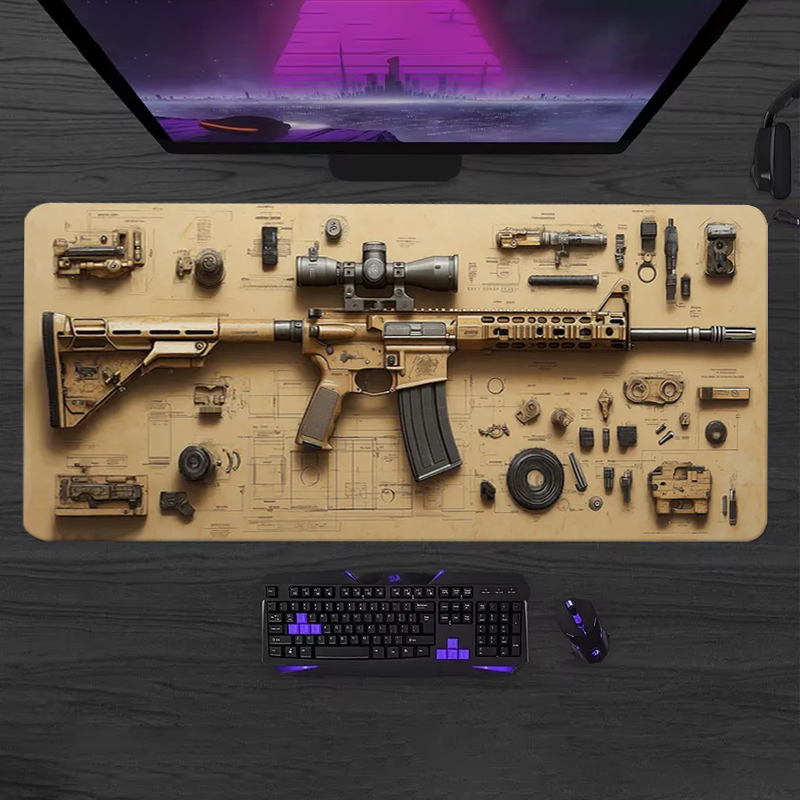 Gaming Keyboard Mouse - Alfombrilla de Ratón para Juegos, Desmontable,