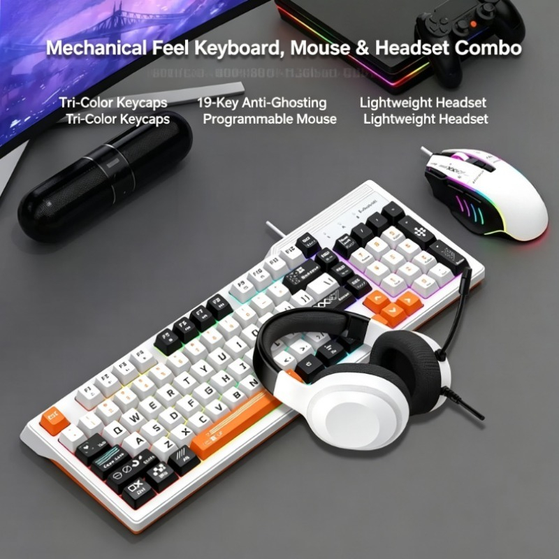 Gaming Keyboard Mouse Set - K8pro 3 en 1 Combo de