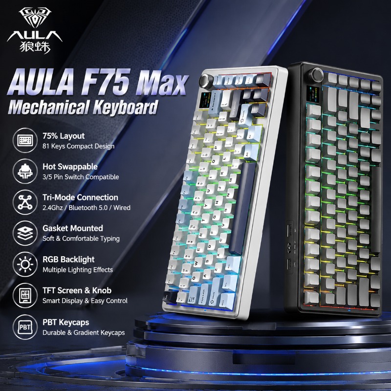 Gaming Keyboard Mechanical - Teclado Mecánico AULA F75 Max, Diseño