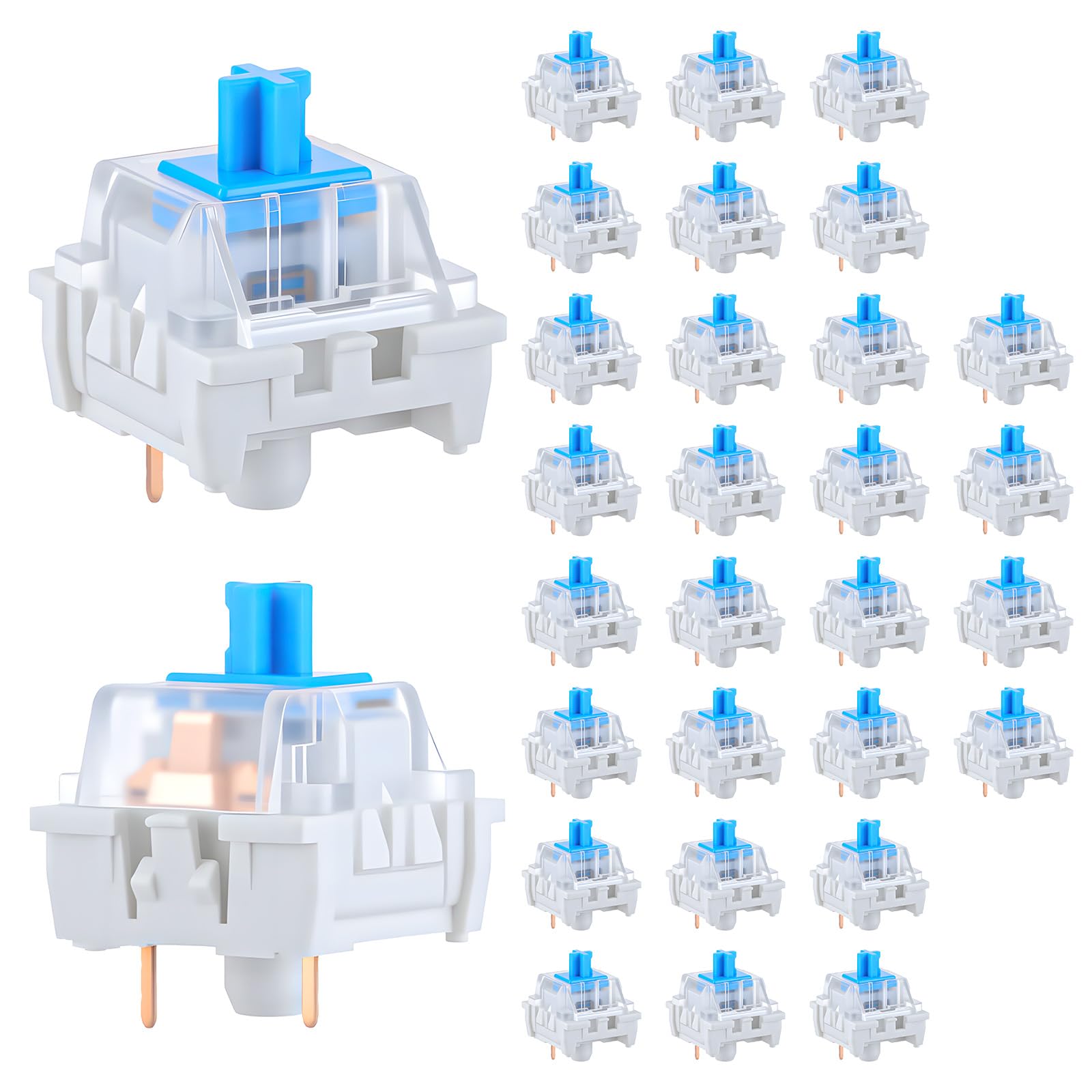 Gaming Keyboard Blue Switches - 30 interruptores mecánicos para teclado, 3