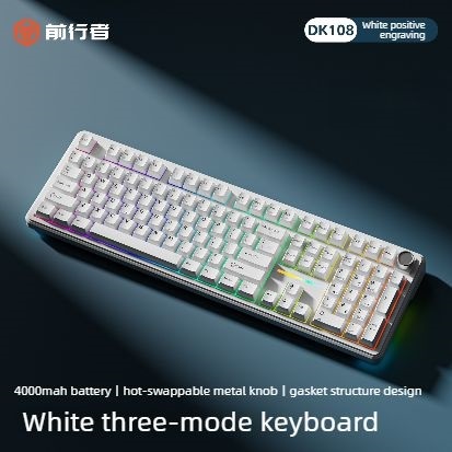 Keyboard Gaming Mac - Teclado Mecánico Inalámbrico EWEADN DK108, Tri-Modo,
