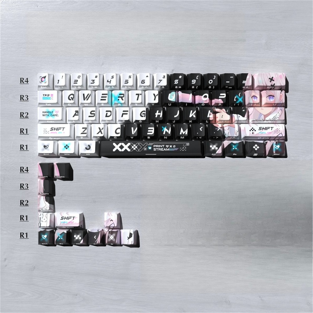 Gaming Keyboard Thocky - Teclas Thocky con estampado lateral de