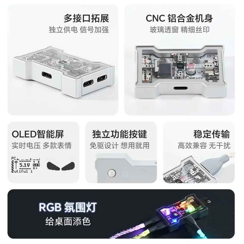 Gaming Keyboard Splitter - HMHUB HUBLite U Hub USB multifuncional,