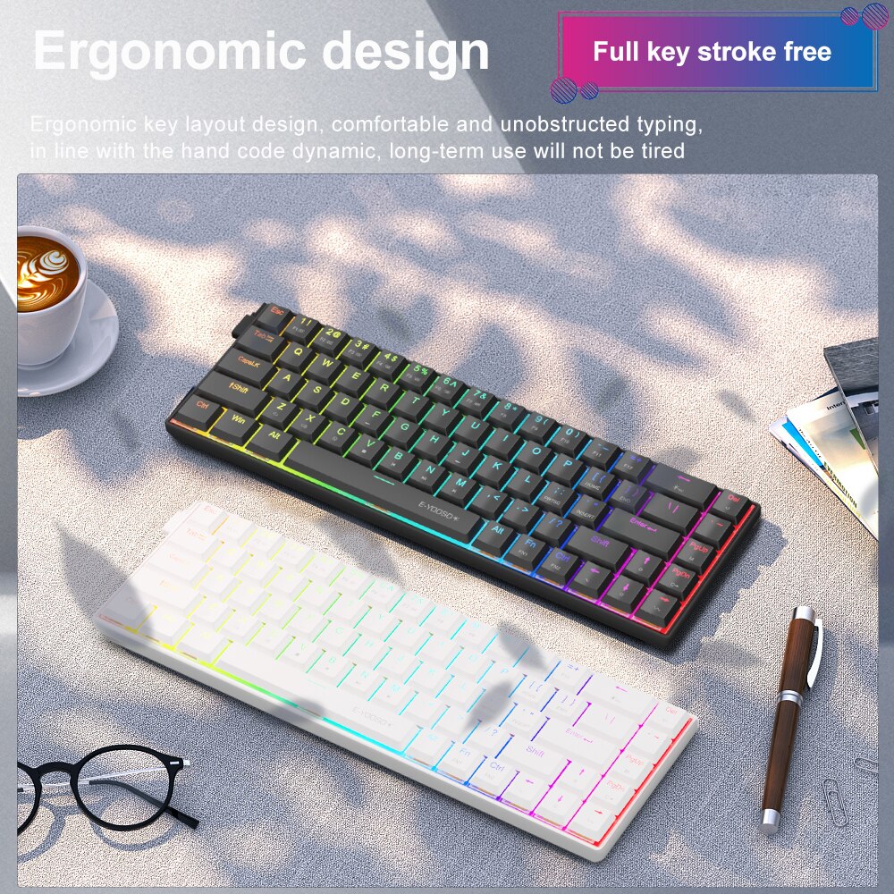 E-YOOSO A68 RGB Mini teclado m - Gaming Keyboard Mobile reseña y precio