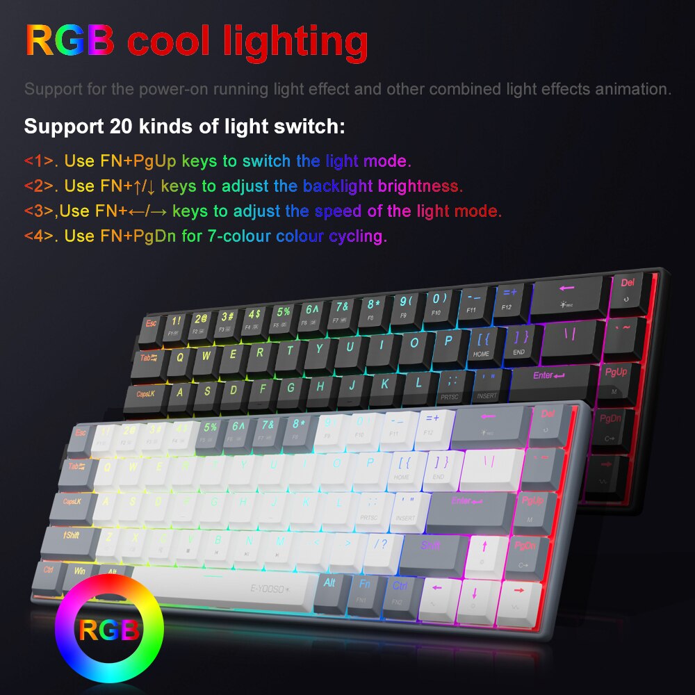 E-YOOSO A68 RGB Mini teclado m - Gaming Keyboard Mobile reseña y precio