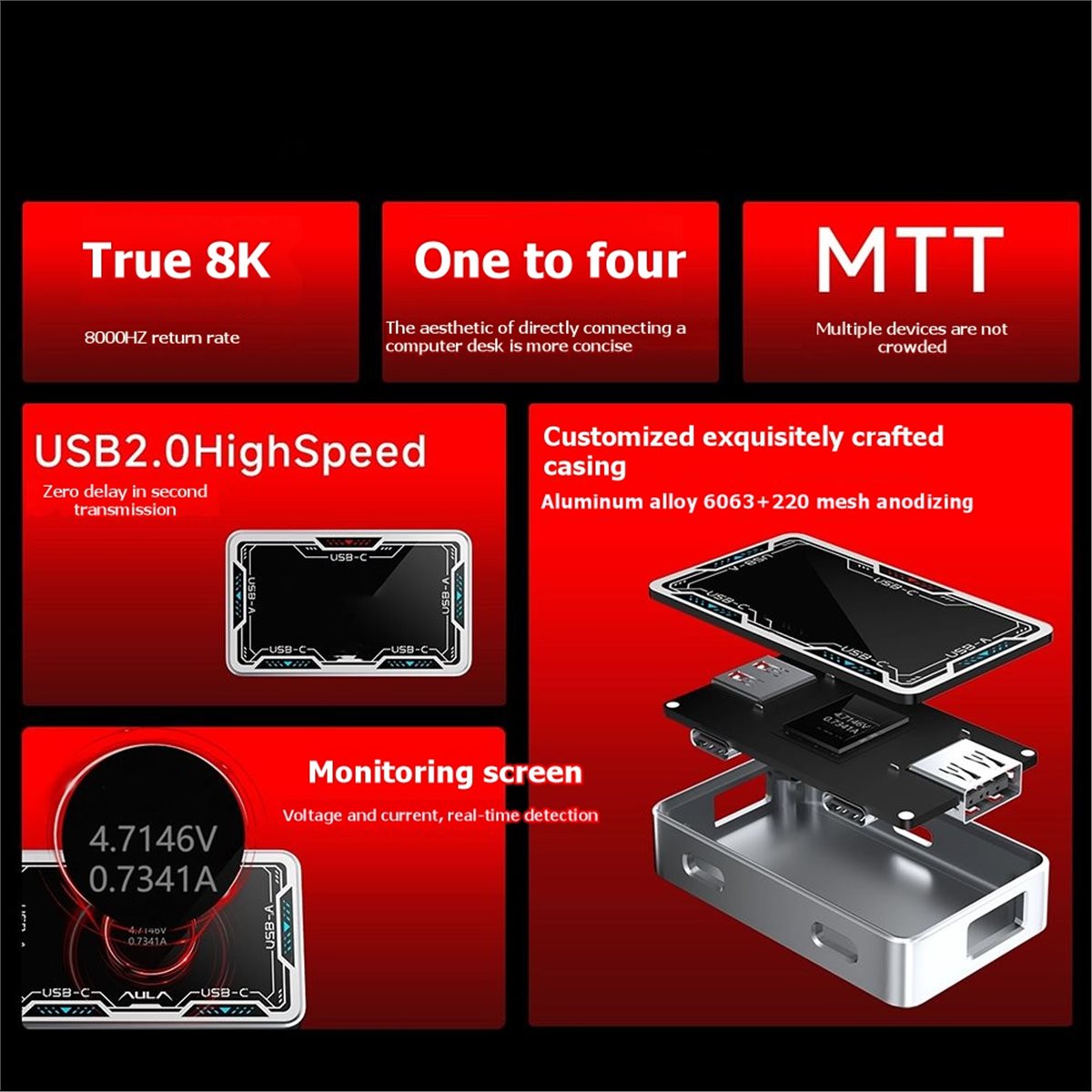 ■ ★ Nuevo Hub USB para Juegos, - Gaming Keyboard Splitter reseña y precio