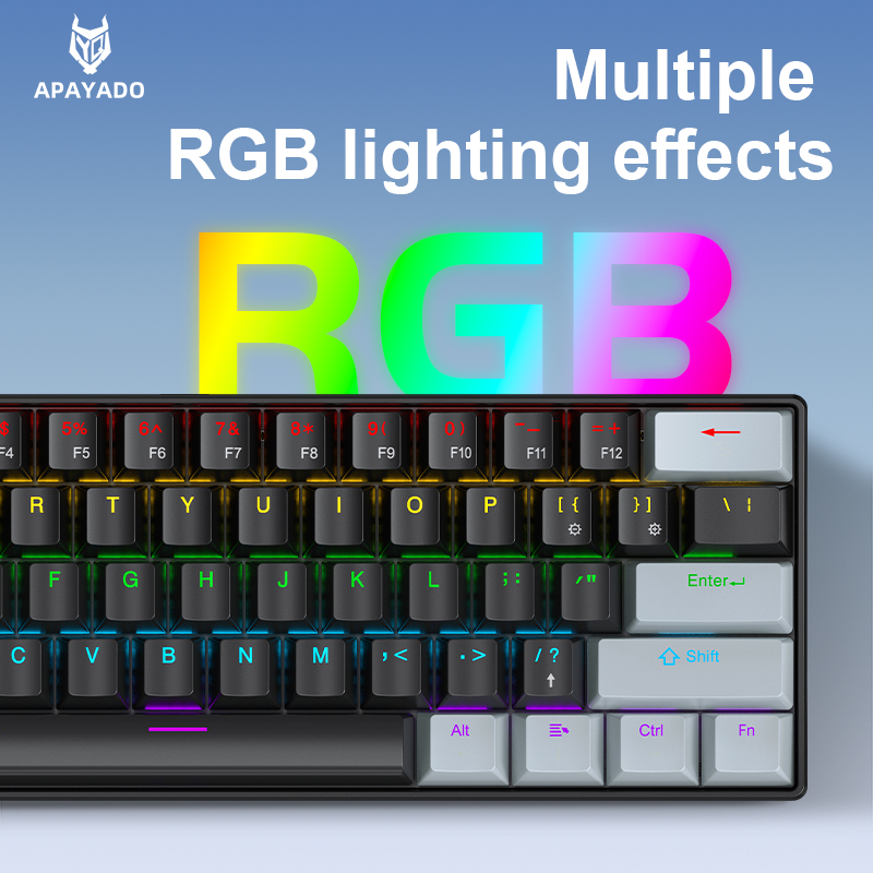 APAYADO K61 Mini teclado mecán - Gaming Keyboard Blue Switches reseña y precio