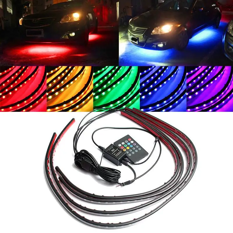 4x tira de LED Flexible RGB 50 - Rgb Underglow Strip reseña y precio