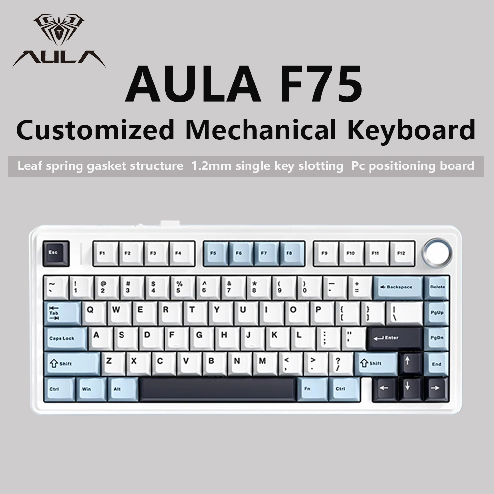 AULA-Teclado mecánico F75 2,4G - Gaming Keyboard Blue Switches reseña y precio
