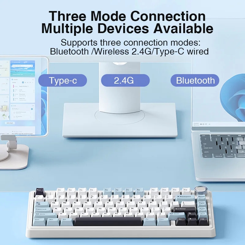 AULA-Teclado mecánico F75 2,4G - Gaming Keyboard Blue Switches reseña y precio