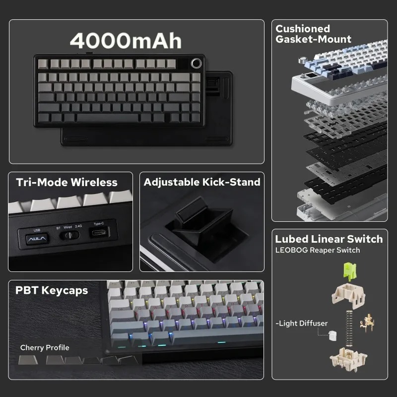 Teclado Mecánico AULA F75 Max, - Gaming Keyboard Mechanical reseña y precio