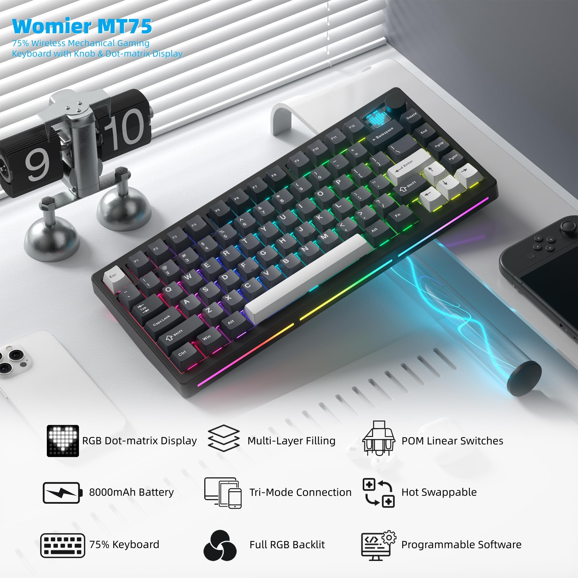 Teclado Mecánico Inalámbrico T - Gaming Keyboard Thocky reseña y precio