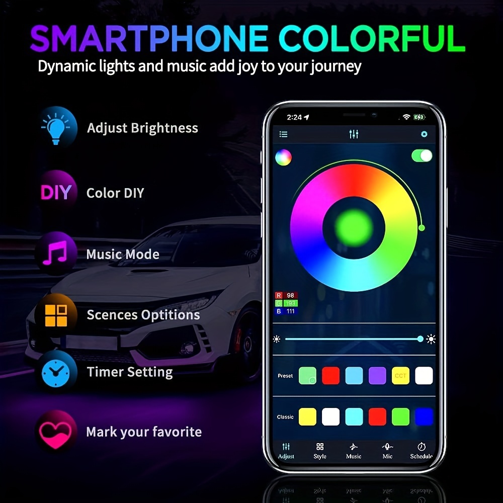 Tira de luces LED RGB Flexible - Rgb Underglow Strip reseña y precio